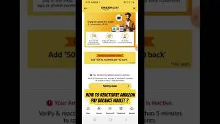 How to Re-Activate Amazon Pay Balance Wallet ?  #2024 #amazon #shorts