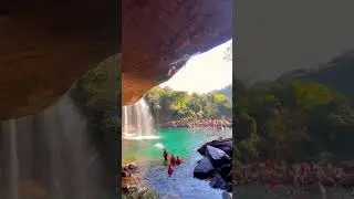 &ldquo;Crystal-clear blue waters of Krang Suri Waterfall, Meghalaya 💙 Nature at its finest 🌊✨&rdquo;