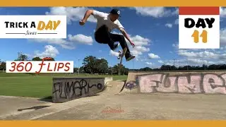 Trick A Day - Day 11 - Working on 360 Flips - Getting a better tre flip