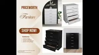 ✨ Redfern 5-Drawer Chest &ndash; Black & White ✨