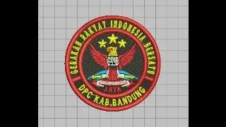 RUNNING REDRAW DIGITAL EMBROIDERY STUDIO LOGO BORDIR GRIB JAYA DPC BANDUNG JAWA BARAT