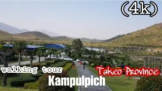 #WalkingTour 4k #Takeo Province  Walking tour Anlong Phnhiev Takeo Province 4k