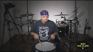 101 Drums - Mr. Ian Paice testing a 101 snaredrum with Pearl hardware