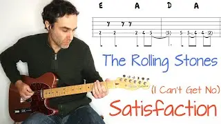 Satisfaction - The Rolling Stones - Guitar lesson / tutorial / cover with tab