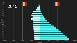 Romania vs Chad Population Pyramid 1950-2100