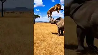 Rhino Sends Lion Flying 😱🦏 | One Hit Changed Everything