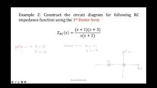 First Foster Form Example 2 | RC Circuit | Synthesis of Passive Network