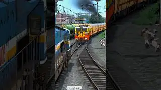 Two Express Trains Crossing On Same Railroad Train Simulator Game #train​ #trainsimulator​ #traingam