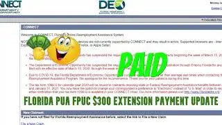 Florida DEO PUA FPUC 💲300 Unemployment Extension Stimulus Payment PAID💰 Update Paying❗ Walk Through