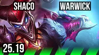 SHACO vs WARWICK (JGL) | 11/3/7, 500+ games | EUW Master | 25.19