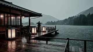 Calm Night Rain Ambience Creating a Natural White Noise Cabin Environment
