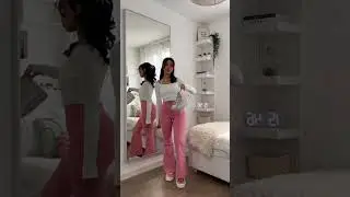 Pink + white = cotton candy dreams 🍭🤍 These Halara flare pants are EVERYTHING #grwm #cuteoutfits