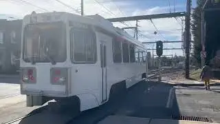 SEPTA: Sharon Hill Bound Kawasaki LRV Route 102 Trolley departing Drexel Hill Junction