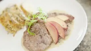 Pork Tenderloin Medallions Recipe Peach Schnapps Pan Sauce Flamb&eacute; Technique