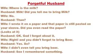 Funny Story Of Forgetful Husband  in English Comedy stories