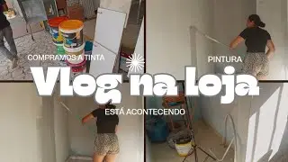 COMPRAMOS A TINTA E COMEÇAMOS A PINTURA DA LOJA!
