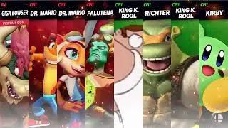 (TEAMS) CRASH BANDICOOT WITH GIGA BOWSER VS PEETAH WITH GREEN GUYS!!