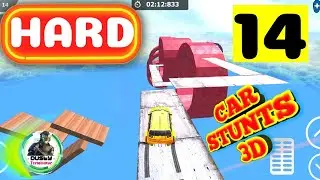 CAR STUNTS 3D || HARD LEVEL 14 -  🎯⚔️WITH SHORTCUT SPECIAL⚔️🎯 ||🔱🔱 #DustyTerminator 🔱🔱  GAMEPLAY