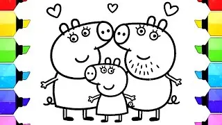 Cute Peppa Pig Family Drawing Easy, Peppa Pig Drawing, Peppa Pig Coloring, Peppa Pig Drawing Book