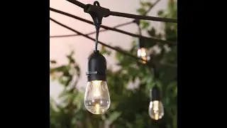 15m 20 Bulbs Black Cable Drop Down Connectable Weatherproof Outdoor Festoon Lights