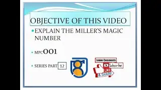 #millermagicnumber#psychology What is miller's magic number? what is magic in the number 7 .