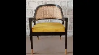 Calvary Teak Wood Upholstered Arm Chair In Walnut Finish