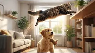 Funny Dog Meets Robot Cat Day24   Episode Theme How did you get up ther