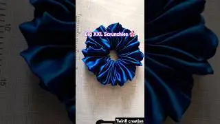 How to make Big XXL scrunchies 🌸at home #diyscrunchies #trending #sewingtutorial #summerhairband