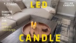 FPOO Flameless candles with Roman pillar pattern for Cozy Homedecor Wedding Christmas