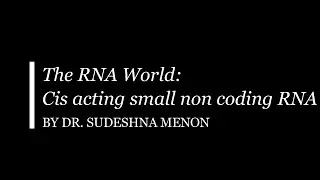 The RNA World   Cis acting small non coding RNA