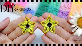 🌼 EASY Seed Bead Flower Earrings Tutorial for Beginners (DIY) ☀️