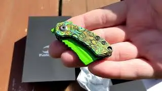 Kansept Mini Korvid Flipper Folding Knife Green - T3030-B2