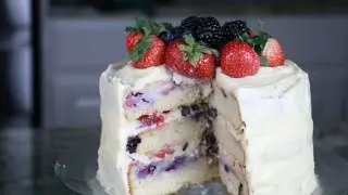 Lemon  Mascarpone Frosting Berry Cake |Cook With Nancy