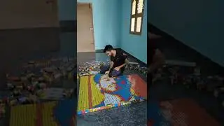 I'm Madan Gowri, Rubik's Portrait making. Made with 555 cubes.