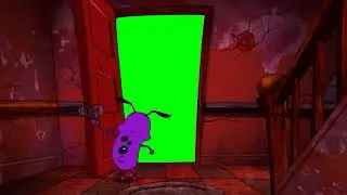 Green screen. Courage the cowardly dog. Funny meme.