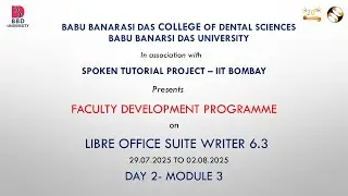 BBDU| BBDCODS| LIBRE OFFICE SUITE WRITER 6.3| FDP| DAY 2