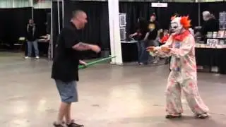 Clown at National Haunters Convention and guy who is afraid of clowns