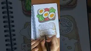 Drawing a cheese sandwich with markers!