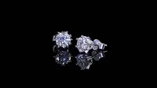 1Ct Moissanite Round Cut Snowflake Earrings in S925 Sterling Silver