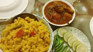 দুপুরের আয়োজন খিচুড়ি সাথে ডিম ভুনা রান্না 