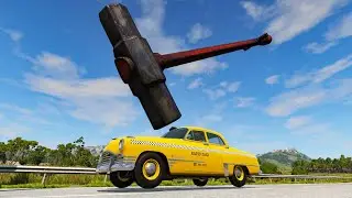 Cars vs Giant Hammer &mdash; BeamNG.Drive 4K Gameplay &mdash; Rescind Gaming