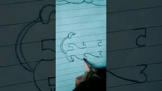 🐅How to draw lion from 555 number for beginners #art #shorts #drawing #wordart #youtubeshorts
