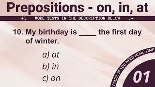 Prepositions of TIME Quiz - in, on, at | English Grammar Test