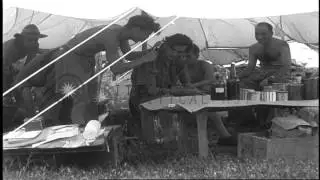 British Army's 'Special Force' Chindits at a camp near Kamaing, Burma during Worl...HD Stock Footage