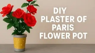 DIY Plaster of Paris Flower Pot 💞 | Beautiful Handmade Home Decor Idea@CraftwithJana 