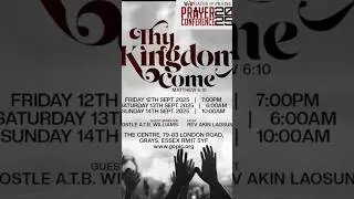 Join us this Friday, 12th Sept for our Prayer Conference tagged 
