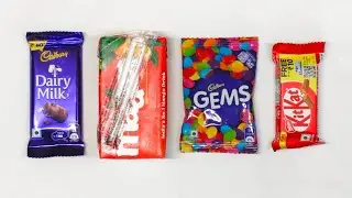 KitKat | Gems | Mango | Dairy Milk | 🍫🍫💓#chocolate #asmr   #satisfying #viral #kidschannel 