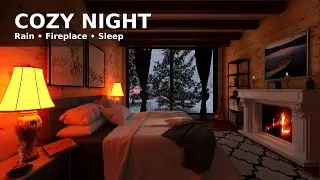 Noche de Cabaña con Nieve ❄️🔥 Ambiente de Chimenea para Dormir (EN VIVO)
