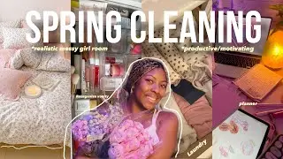 deep clean & organize with me✨ spring cleaning *realistic messy girl room*