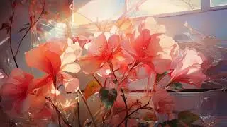 Peach flowers for screensaver  Samsung TV Art  Smart TV spring paintings  home decor